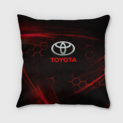 Подушка квадратная Toyota Неоновые соты, цвет: 3D-принт