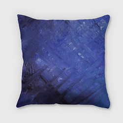 Подушка квадратная Синие акварельные мазки, цвет: 3D-принт
