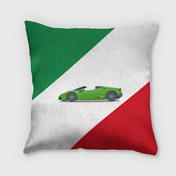 Подушка квадратная Lamborghini Италия, цвет: 3D-принт