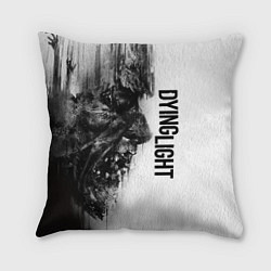 Подушка квадратная DYING LIGHT BLACK & WHITE ZOMBIE FACE