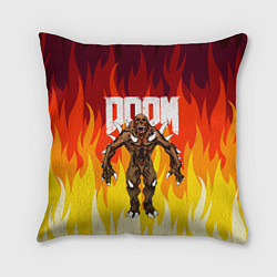 Подушка квадратная DOOM IMP FIRE AND MONSTER, цвет: 3D-принт