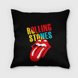 Подушка квадратная Роллинг Стоунз Rolling Stones, цвет: 3D-принт