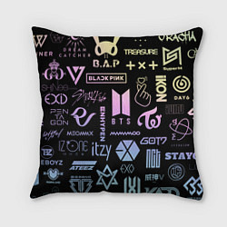 Подушка квадратная K-pop лого исполнителей, цвет: 3D-принт