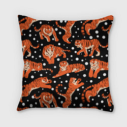 Подушка квадратная Тигры, Символ 2022 года, цвет: 3D-принт