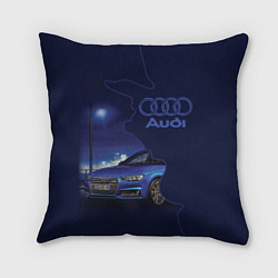 Подушка квадратная AUDI лого, цвет: 3D-принт