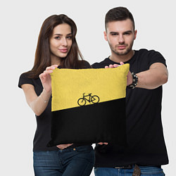Подушка квадратная Бегущий за велосипедом, цвет: 3D-принт — фото 2