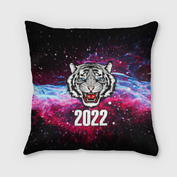 Подушка квадратная ЧЁРНЫЙ ТИГР НОВЫЙ ГОД 2022 GRAY TIGER NEW YEAR