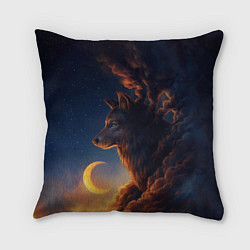 Подушка квадратная Ночной Волк Night Wolf, цвет: 3D-принт