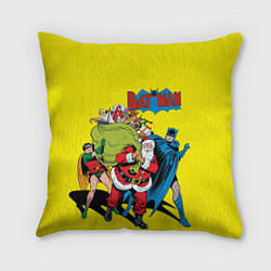 Подушка квадратная Batman, Robin & Santa!