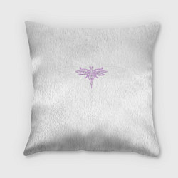Подушка квадратная Стрекоза Violet Neon Theme, цвет: 3D-принт