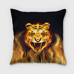 Подушка квадратная Тигр В Пламени, цвет: 3D-принт