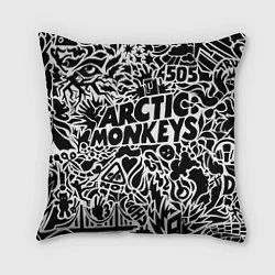 Подушка квадратная Arctic monkeys Pattern, цвет: 3D-принт