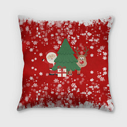 Подушка квадратная Новогоднее настроение Santa, цвет: 3D-принт