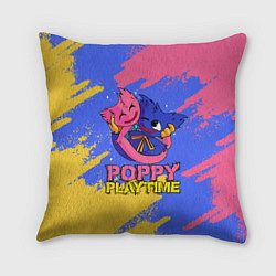 Подушка квадратная Huggy Wuggy and Kissy Missy Poppy Playtime, цвет: 3D-принт