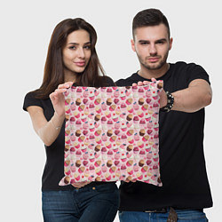 Подушка квадратная Пирожные с Ягодами, цвет: 3D-принт — фото 2