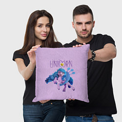 Подушка квадратная Unicorn Izzy, цвет: 3D-принт — фото 2