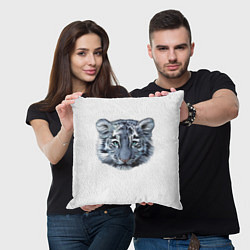 Подушка квадратная Взгляд белого тигра, цвет: 3D-принт — фото 2