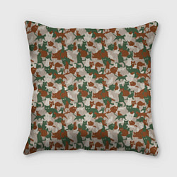Подушка квадратная Котики камуфляж, цвет: 3D-принт