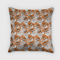 Подушка квадратная Тигры рисованный стиль, цвет: 3D-принт