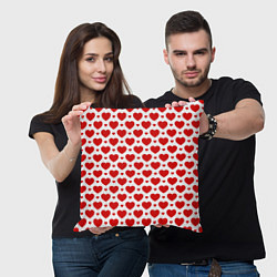 Подушка квадратная Сердечки - любовь, цвет: 3D-принт — фото 2