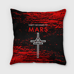 Подушка квадратная 30 Seconds to Mars - До марса 30 сек, цвет: 3D-принт