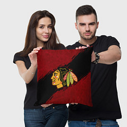 Подушка квадратная Chicago Blackhawks, Чикаго Блэкхокс, цвет: 3D-принт — фото 2