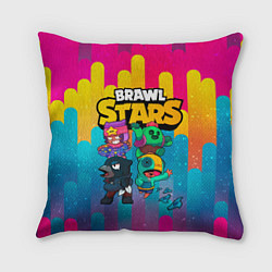 Подушка квадратная BRAWL STARS ВМЕСТЕ, цвет: 3D-принт