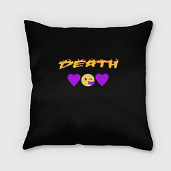Подушка квадратная Смерть сердечки, цвет: 3D-принт
