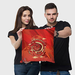 Подушка квадратная Красно-огненный дракон, цвет: 3D-принт — фото 2