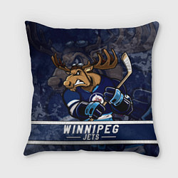 Подушка квадратная Виннипег Джетс, Winnipeg Jets Маскот, цвет: 3D-принт