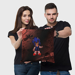 Подушка квадратная SONIC EXE - Брызги, цвет: 3D-принт — фото 2