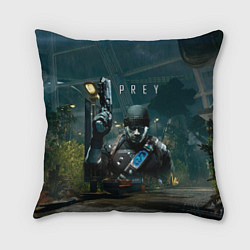 Подушка квадратная Prey 2 Прей 2, цвет: 3D-принт