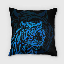 Подушка квадратная Голубой тигр Blue, цвет: 3D-принт