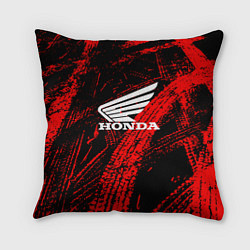 Подушка квадратная Honda следы от шин, цвет: 3D-принт
