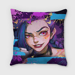 Подушка квадратная Jinx Arcane граффити, цвет: 3D-принт