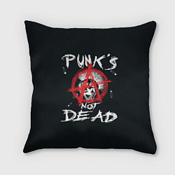 Подушка квадратная Punks Not Dead Анархия, цвет: 3D-принт