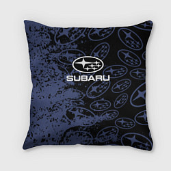 Подушка квадратная Subaru Pattern спорт, цвет: 3D-принт