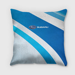 Подушка квадратная Subaru Logo спорт, цвет: 3D-принт