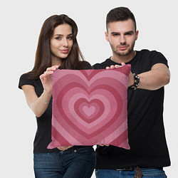 Подушка квадратная Сердца LOVE, цвет: 3D-принт — фото 2
