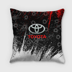 Подушка квадратная Toyota следы от пуль, цвет: 3D-принт