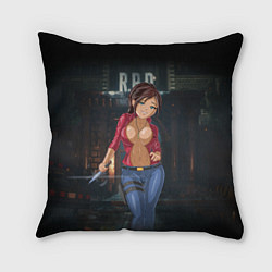 Подушка квадратная Claire Redfield from Resident Evil 2 remake by sex, цвет: 3D-принт