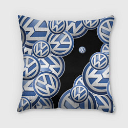 Подушка квадратная Volkswagen logo Pattern, цвет: 3D-принт