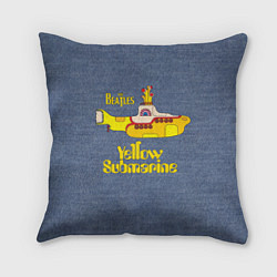 Подушка квадратная On a Yellow Submarine 3D, цвет: 3D-принт