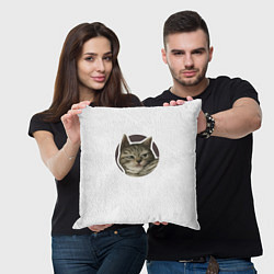 Подушка квадратная Кот презрения, цвет: 3D-принт — фото 2