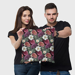 Подушка квадратная Bouquet of flowers pattern, цвет: 3D-принт — фото 2