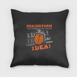 Подушка квадратная Мозговой Штурм Brainstorm