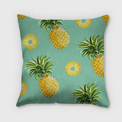 Подушка квадратная Большие ананасы, цвет: 3D-принт