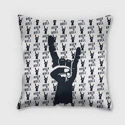 Подушка квадратная Рок-н-ролл жив, цвет: 3D-принт