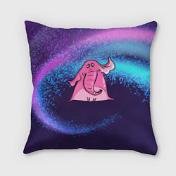 Подушка квадратная Розовый слоник, цвет: 3D-принт