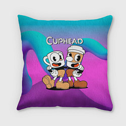 Подушка квадратная Кружечки Cuphead, цвет: 3D-принт